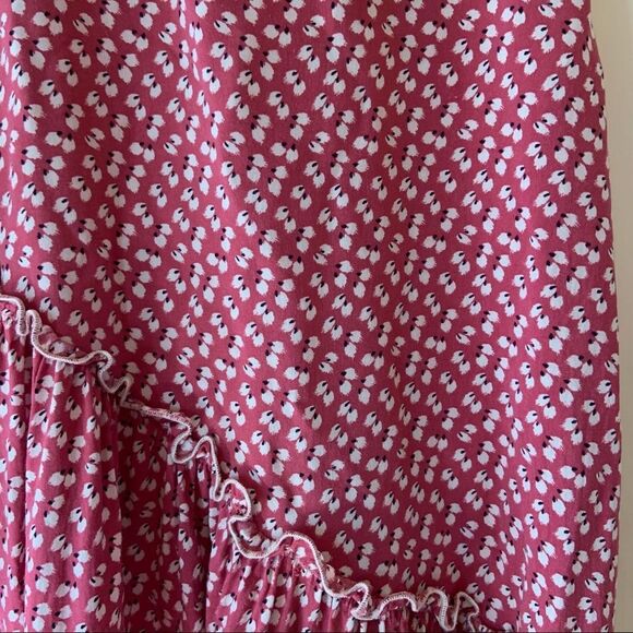 NAVY Paris pinkish red pattern maxi cottage dress - Picture 5 of 10